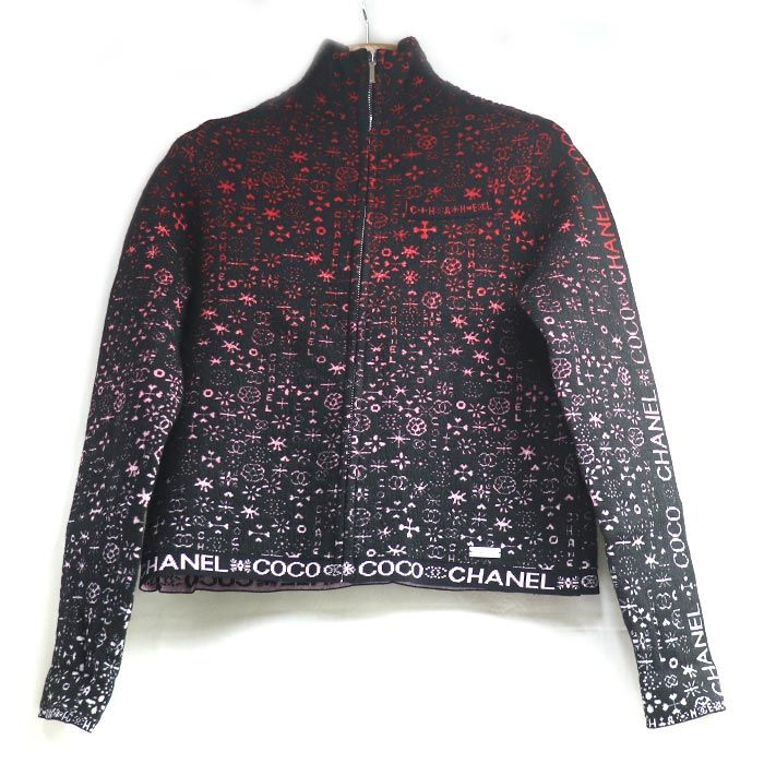 Chanel Zip-up Cardigan Blouson Black Multi P70783k10214 36 Women Preowned