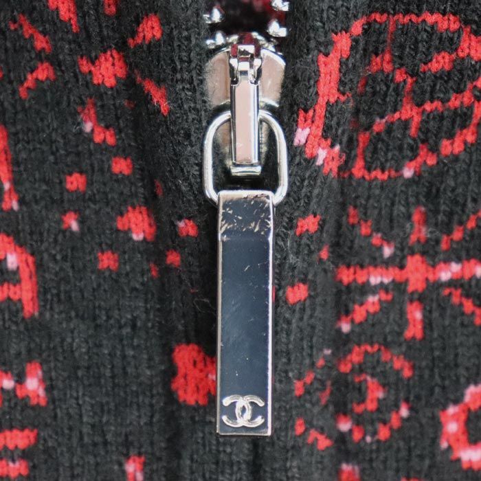 Chanel Zip-up Cardigan Blouson Black Multi P70783k10214 36 Women Preowned