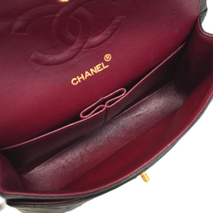 Chanel Shoulder Bag Matelasse Lambskin Black Cles Deuce