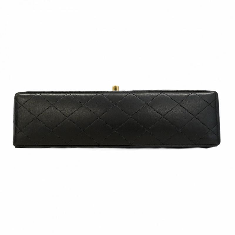 Chanel Shoulder Bag Matelasse Lambskin Black Cles Deuce