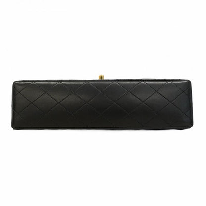 Chanel Shoulder Bag Matelasse Lambskin Black Cles Deuce