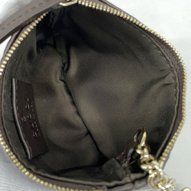 Gucci Coin Case Guccissima 233183 Leather Dark Brown Chien Pan Gold Hardware