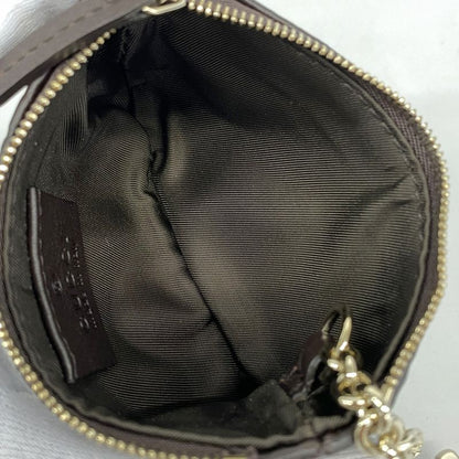 Gucci Coin Case Guccissima 233183 Leather Dark Brown Chien Pan Gold Hardware