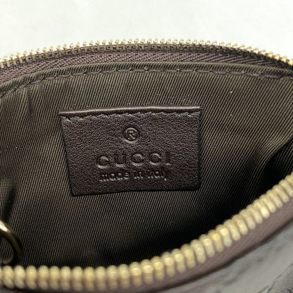 Gucci Coin Case Guccissima 233183 Leather Dark Brown Chien Pan Gold Hardware