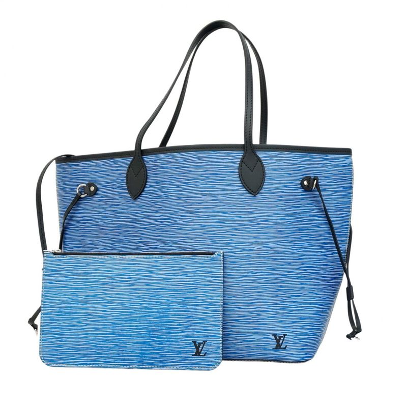 Louis Vuitton Tote Bag Epi Neverfull MM M51053 Blue Ladies