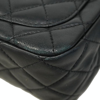 Chanel Shoulder Bag Mini Matelasse Lambskin Black Gold Hardware Women