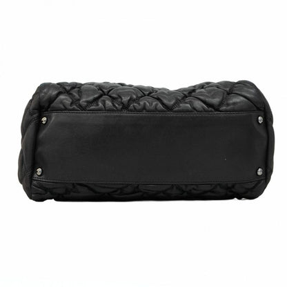 Chanel Shoulder Bag Bubble Quilted Lambskin Black Silver Hardware Women