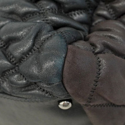 Chanel Shoulder Bag Bubble Quilted Lambskin Black Silver Hardware Women