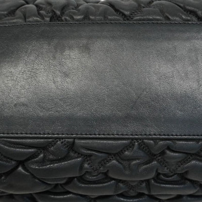 Chanel Shoulder Bag Bubble Quilted Lambskin Black Silver Hardware Women