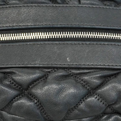 Chanel Shoulder Bag Bubble Quilted Lambskin Black Silver Hardware Women