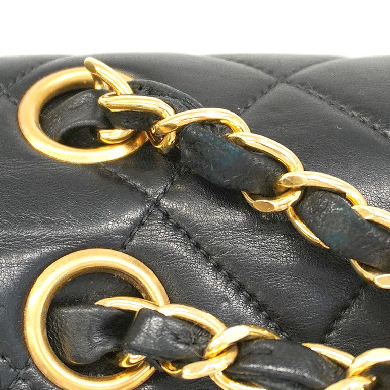 Chanel Shoulder Bag Matelasse W Face Lambskin Black Gold Hardware Women