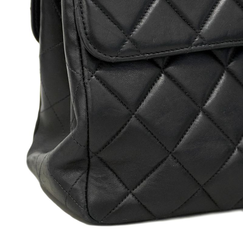 Chanel Shoulder Bag Matelasse W Face Lambskin Black Gold Hardware Women