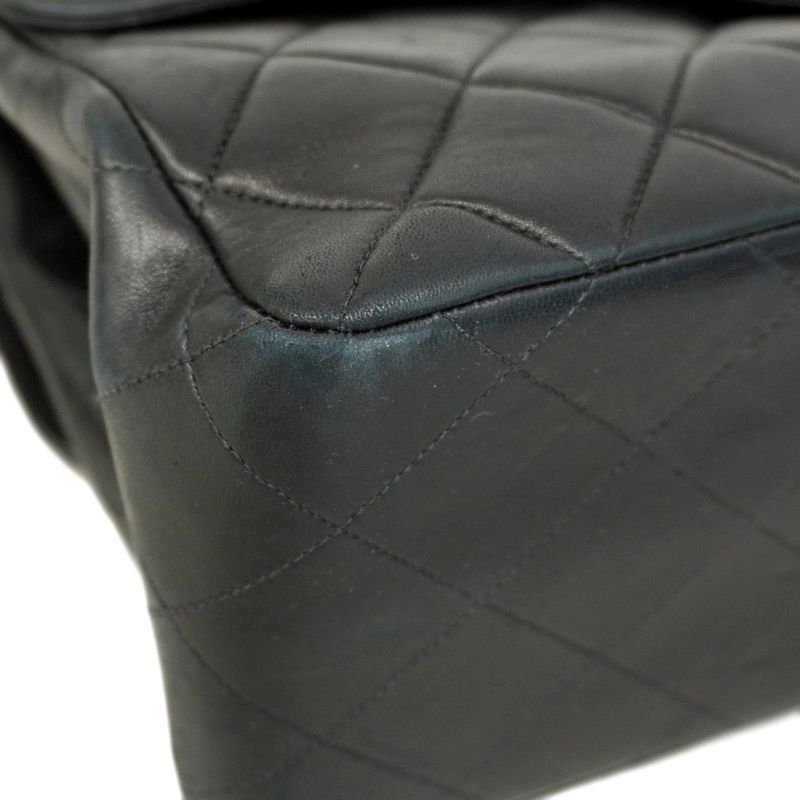 Chanel Shoulder Bag Matelasse W Face Lambskin Black Gold Hardware Women