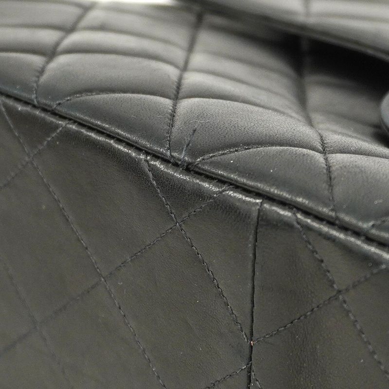 Chanel Shoulder Bag Matelasse W Face Lambskin Black Gold Hardware Women