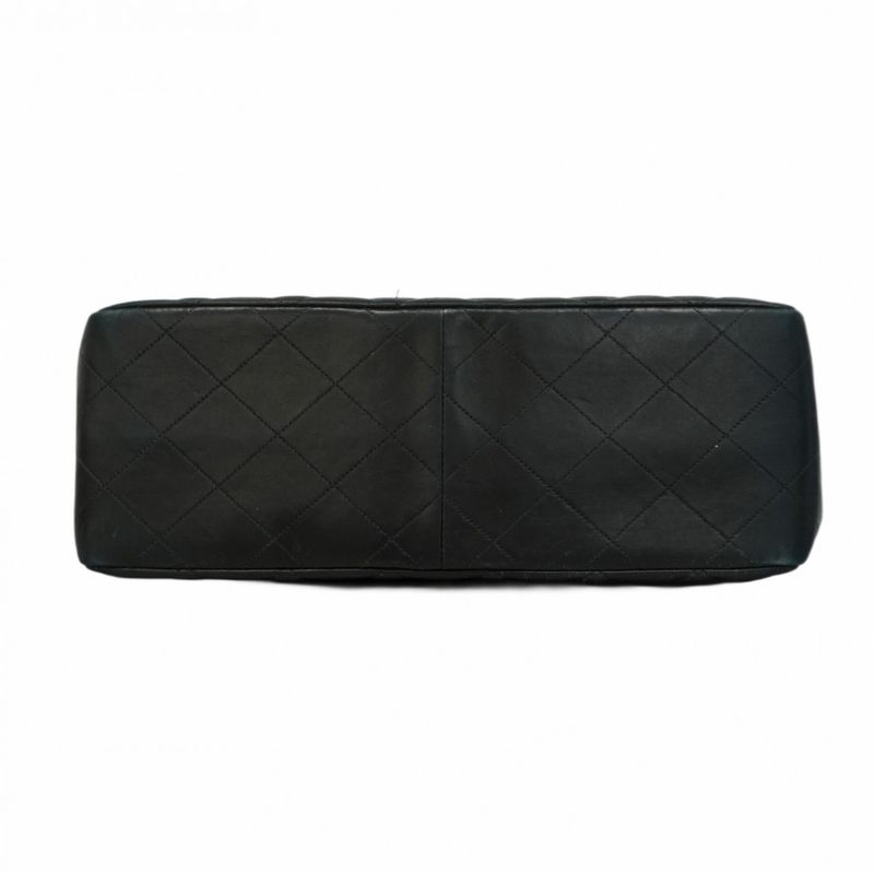 Chanel Shoulder Bag Matelasse W Face Lambskin Black Gold Hardware Women