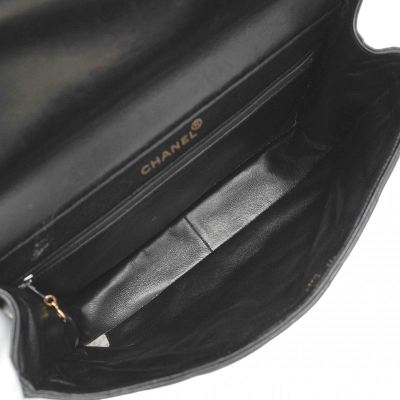 Chanel Shoulder Bag Matelasse W Face Lambskin Black Gold Hardware Women