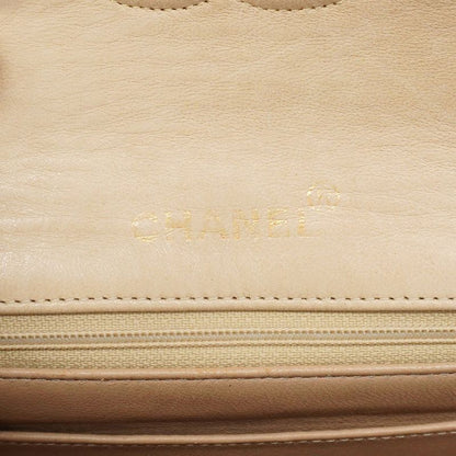 Chanel Shoulder Bag Mini Matelasse Lambskin Beige Gold Hardware Women