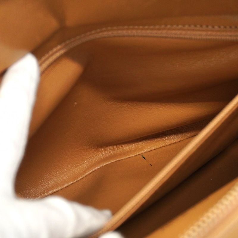 Chanel Handbag Matelasse Chain Caviar Skin Beige Gold Hardware Women