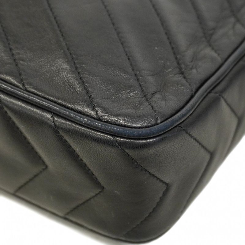 Chanel Shoulder Bag V-stitched Brilliant Lambskin Black Gold Hardware Women