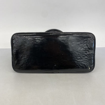 Chanel Tote Bag Reprint Tote Patent Leather Black Gold Hardware Women's