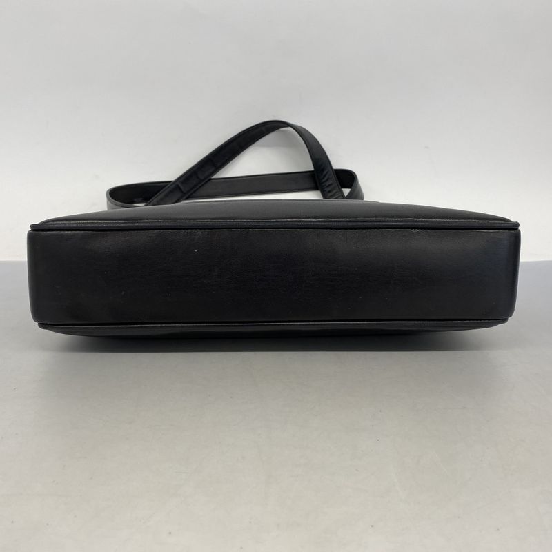 Chanel Shoulder Bag Lambskin Black Gold Hardware Women