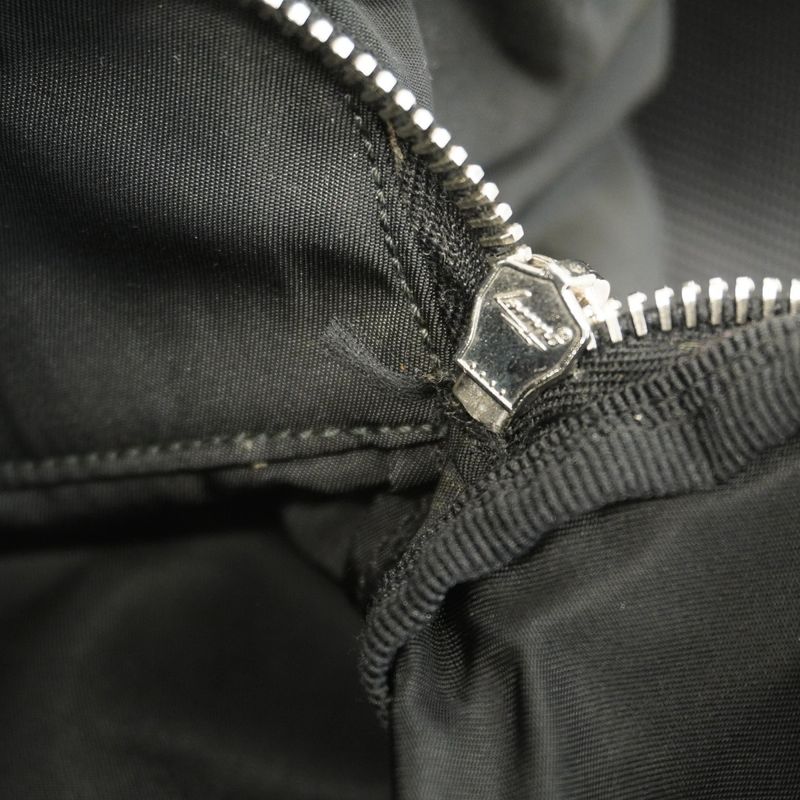 Prada Shoulder Bag Nylon Black Silver Hardware Men Women Unisex