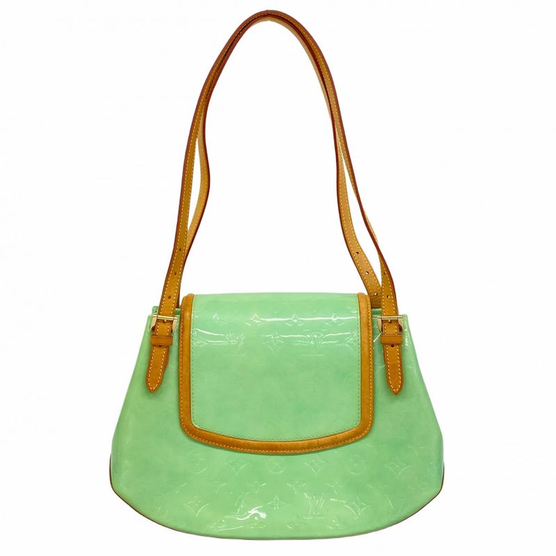 Louis Vuitton Shoulder Bag Vernis Biscayne Bay GM M91285 Peppermint Women's