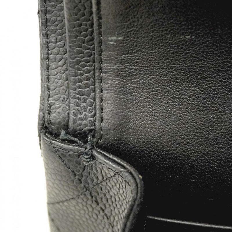 Chanel Shoulder Bag Matelasse Caviar Skin Black Gold Hardware Women