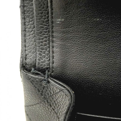 Chanel Shoulder Bag Matelasse Caviar Skin Black Gold Hardware Women