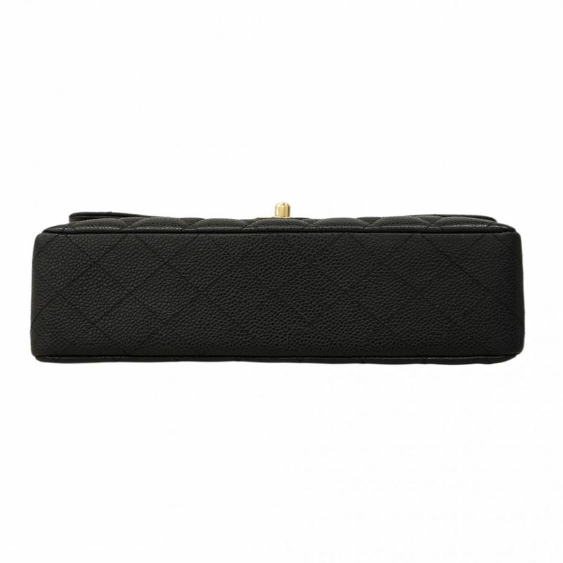 Chanel Shoulder Bag Matelasse Caviar Skin Black Gold Hardware Women