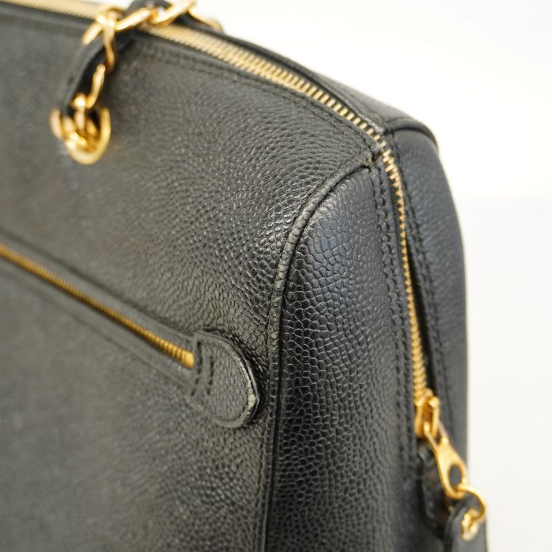 Chanel Shoulder Bag Caviar Skin Black Cles Deuce