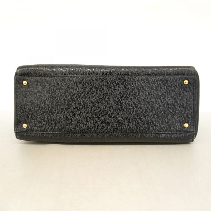 Chanel Shoulder Bag Caviar Skin Black Cles Deuce