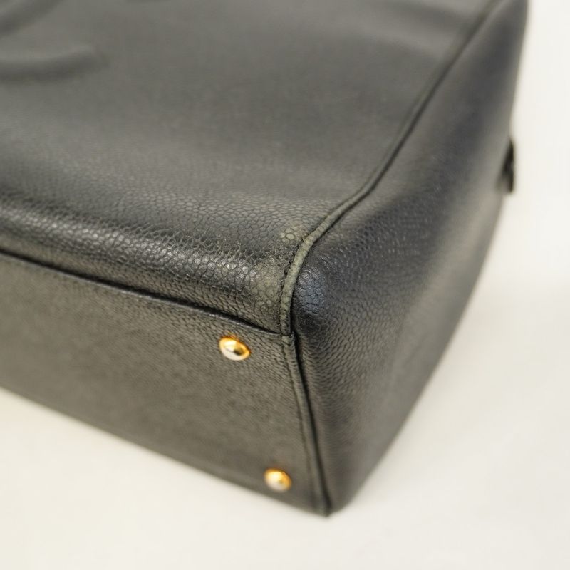 Chanel Shoulder Bag Caviar Skin Black Cles Deuce