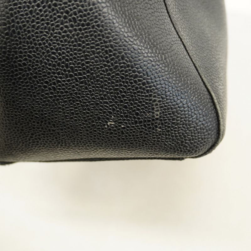 Chanel Shoulder Bag Caviar Skin Black Cles Deuce