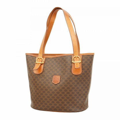 Celine Tote Bag Macadam PVC Brown Gold Hardware Women's