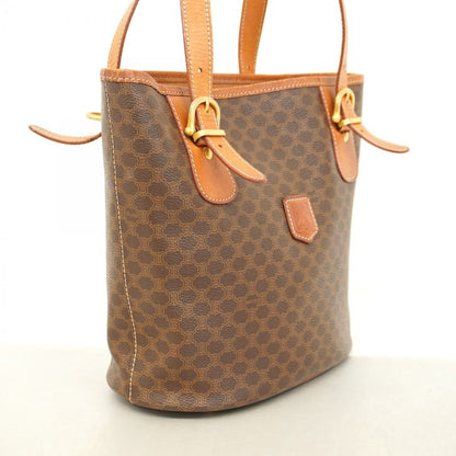 Celine Tote Bag Macadam PVC Brown Gold Hardware Women's