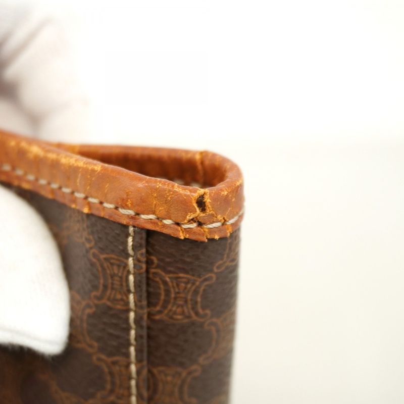 Celine Tote Bag Macadam PVC Brown Gold Hardware Women's