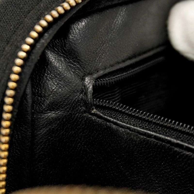 Chanel Shoulder Bag Matelasse Cotton Black Gold Hardware Women