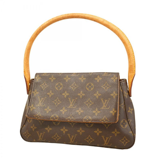 Louis Vuitton Shoulder Bag Monogram Mini Looping M51147 Brown Ladies