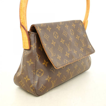 Louis Vuitton Shoulder Bag Monogram Mini Looping M51147 Brown Ladies