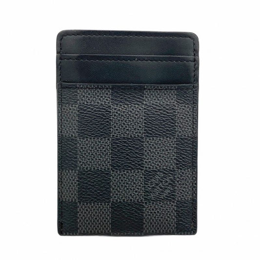 Louis Vuitton Card Case Damier Graphite Porte Carte Pance N60246 Black Men's