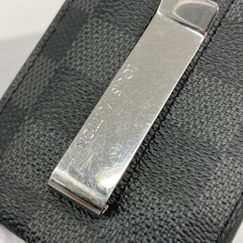 Louis Vuitton Card Case Damier Graphite Porte Carte Pance N60246 Black Men's