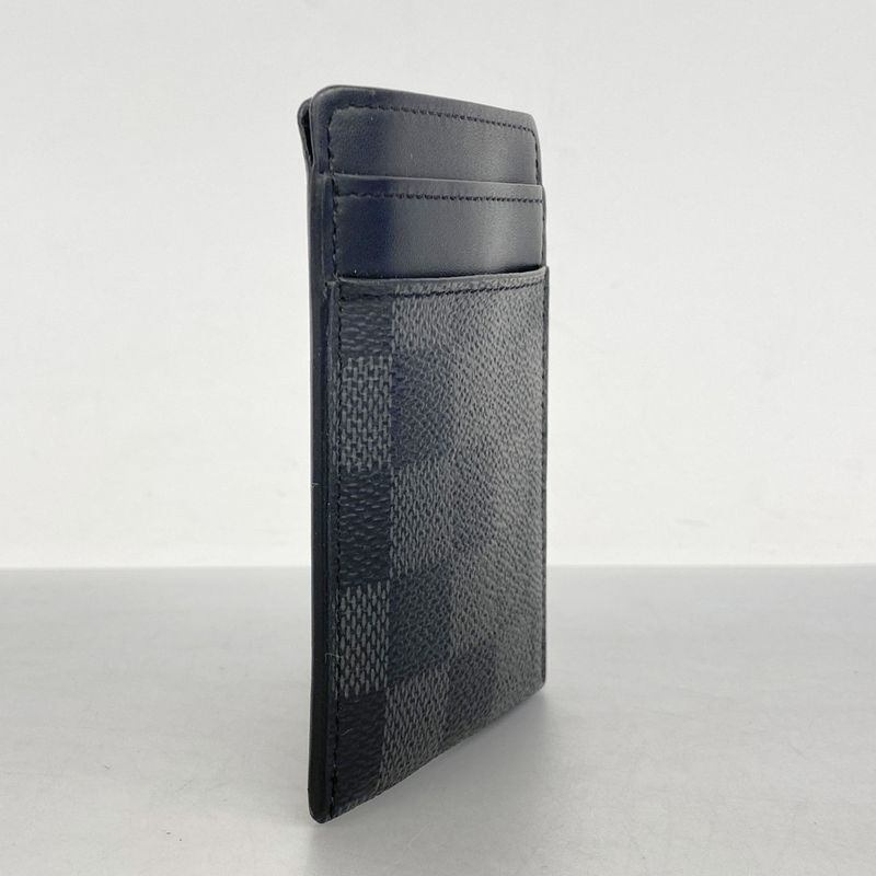 Louis Vuitton Card Case Damier Graphite Porte Carte Pance N60246 Black Men's