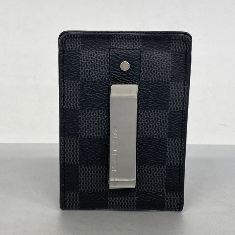 Louis Vuitton Card Case Damier Graphite Porte Carte Pance N60246 Black Men's