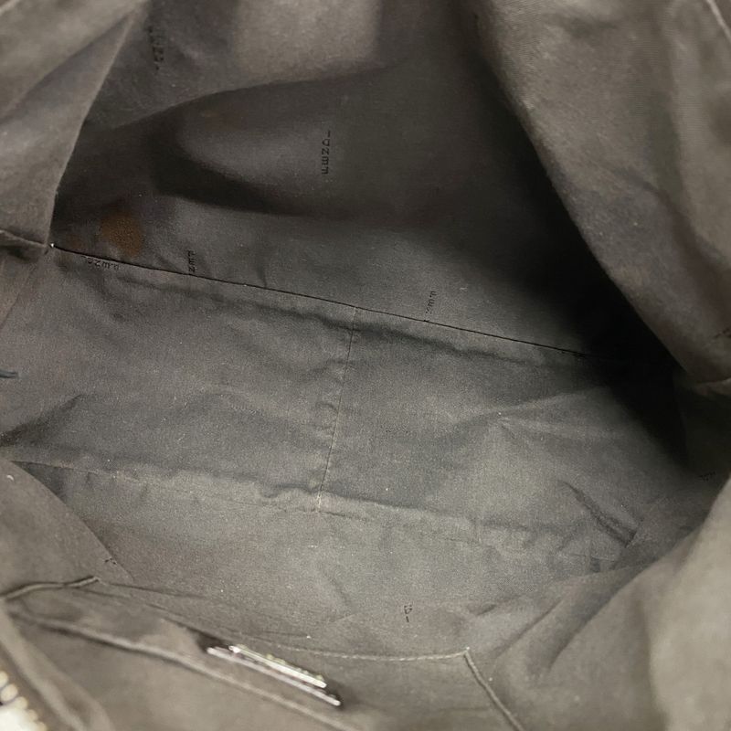 Fendi Tote Bag Zucchino Nylon Canvas Brown Silver Hardware Women's