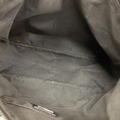 Fendi Tote Bag Zucchino Nylon Canvas Brown Silver Hardware Women's