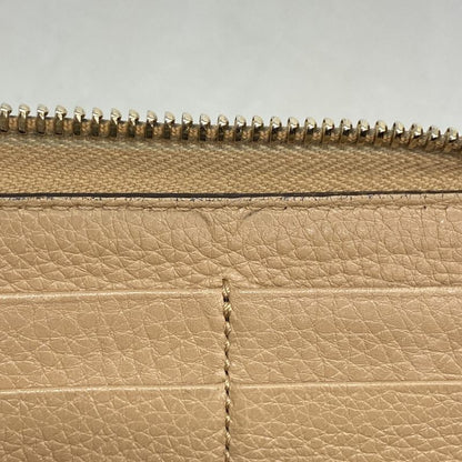 Gucci Long Wallet Bamboo 307984 Leather Beige Chien Pan Gold Hardware Men