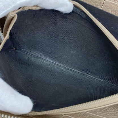 Gucci Long Wallet Bamboo 307984 Leather Beige Chien Pan Gold Hardware Men