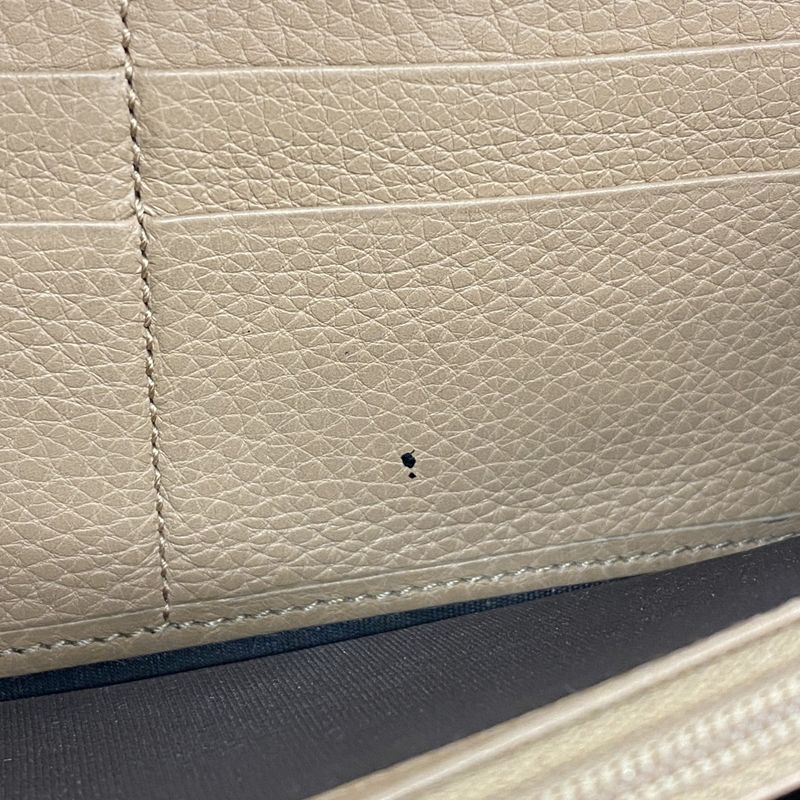 Gucci Long Wallet Bamboo 307984 Leather Beige Chien Pan Gold Hardware Men