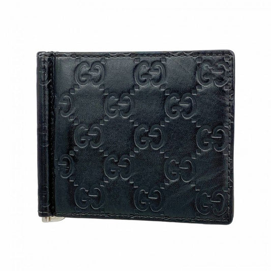 Gucci Wallet 170580 Leather Black Silver Hardware Men's